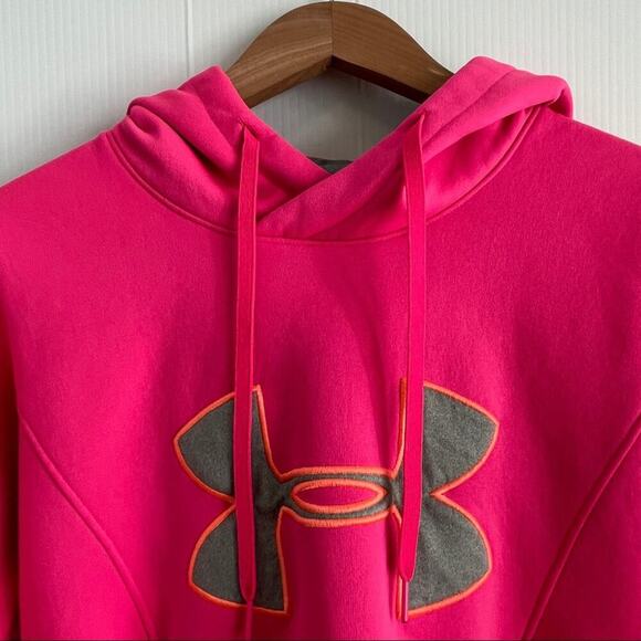 Under Armour bright pink hoodie hooded sweatshirt - Picture 2 of 7